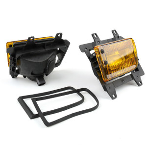 Front Bumper Fog Lights Plastic Lens Kit for BMW E30 3-Series Sedan  (85-93) Yellow