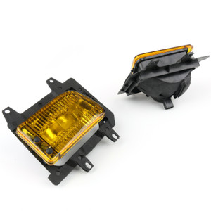 Front Bumper Fog Lights Plastic Lens Kit for BMW E30 3-Series Sedan  (85-93) Yellow