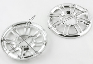 Speaker Cover Grill 6" 3D Round Rear Front Harley Touring Glide (1997-2013) Chrome