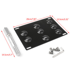 Front Bumper Tow Hook License Plate Mounting Holder Bracket For VW Black