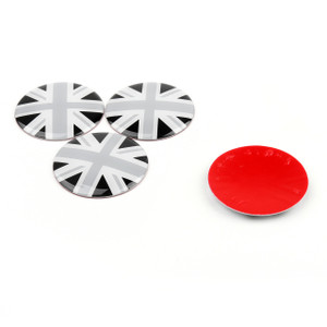 Wheel Center Hub Cap Emblem Badge decal Black Union Jack UK Flag for Mini Cooper
