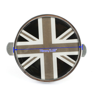Front Grill Badge w/ Holder Black Union Jack UK Flag for MINI Cooper R50 R55 R56 Generic