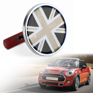 Front Grill Badge w/ Holder Black Union Jack UK Flag for MINI Cooper R50 R55 R56