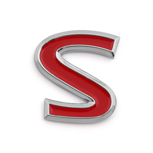 S Letter Benz Rear Boot Tailgate Emblem Badge Decal Universal, Red