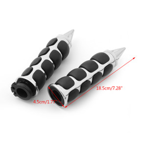 1" / 25mm Handlebar Grips Spike Bar End Universal Fit Harley-Davidson Honda Kawasaki Suzuki Victory Yamaha, Chrome