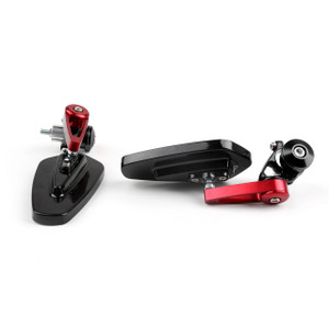 7/8" Aluminum Rear View Side Mirror Handle Bar End Universal Motorcycle, Red