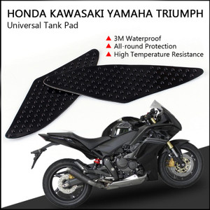 Tank Traction Pad Side Gas Knee Grip Protector Honda Kawasaki Triumph Yamaha, Black