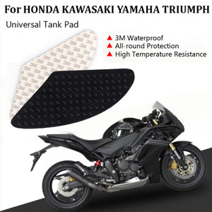 Tank Traction Pad Side Gas Knee Grip Protector Honda Kawasaki Triumph Yamaha, Black