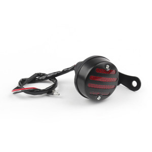 Grill Housing Red Rear Taillight Brake Stop Light For Harley Cafe Racer, Black