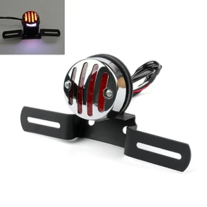 Tail Brake License Plate Holder For Harley Bobber Cafe Racer, Chrome