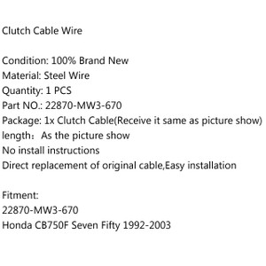 Clutch Cable 22870-MW3-670 Honda CB750F Seven Fifty (1992-2003)