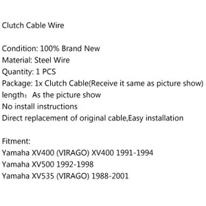 Clutch Cable Yamaha XV500 (92-98) XV535 VIRAGO (1988-2001) XV400 (1991-1994)