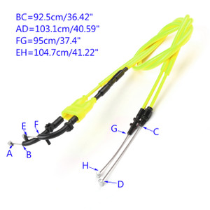Throttle Cable Push/Pull Wire Line Gas For Yamaha MT-07 MT07 14-17 Yellow