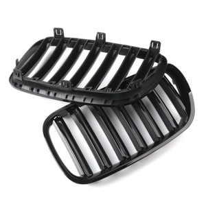 Kidney Grille For BMW X3 E83 LCI Facelift 2007-08-09-2010 Gloss Black