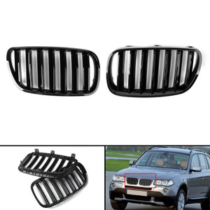 Kidney Grille For BMW X3 E83 LCI Facelift 2007-08-09-2010 Gloss Black Generic