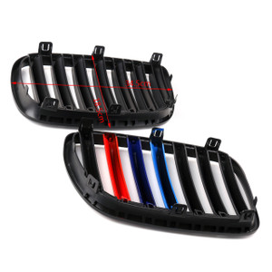 M Power Color Kidney Grille For BMW X3 E83 LCI Facelift 2007-08-09-2010 Matte Black Gloss M