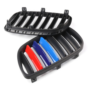 M Power Color Kidney Grille For BMW X3 E83 LCI Facelift 2007-08-09-2010 Matte Black Gloss M