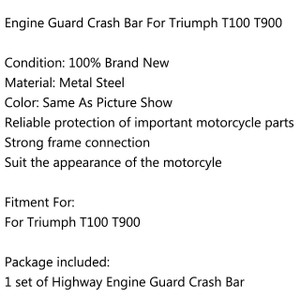Engine Guard Crash Bars Triumph T100 T900 (2009-2017) Chrome