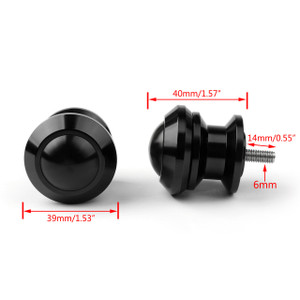 Pair 6mm Swingarm Sliders Spools For Yamaha MT01 MT09 YZF-R3 R1 MAX 530 Black