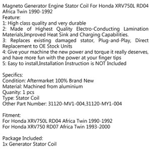 Generator Stator Coil 31120-MY1-004 For Honda XRV750L RD04 Africa Twin 1990-1992