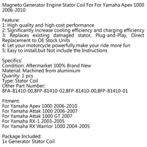 Generator Stator Coil For Yamaha RX-1 03-05 RX Warrior 1000 04-05