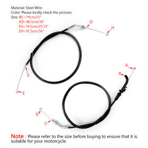 Motorcycle Throttle Cable For Kawasaki ER300 Z300 2015-16 EX250 Ninja 250R 08-17