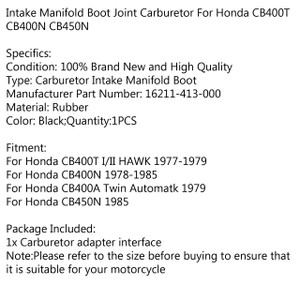 Carburetor Intake Manifold Boots 16211-413-000 For Honda CB400T CB400N CB450N