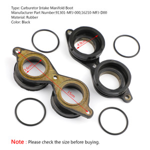 2X Carburetor Carb Intake Manifold Boot For Honda CBR 600RR 2007-2017