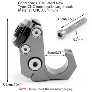 Carry Helmet Bottle Hanger Holder CNC Aluminum Alloy Hooks For Yamaha NMAX 155 15-19 Titanium