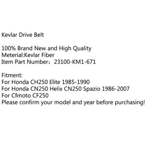 Premium Drive Belt 23100-KM1-671 Honda CH250 Elite CN250 Helix Spazio