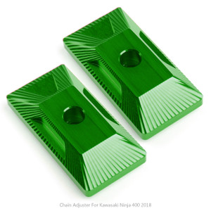 CNC Aluminum Rear Axle Chain Adjuster For Kawasaki Ninja 400 2018 Green
