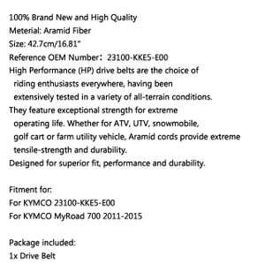Drive Belt 23100-KKE5-E00 for KYMCO 23100-KKE5-E00 KYMCO MyRoad 700, Black