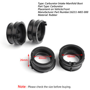 Rubber Intake Carburetor Boots For Honda CBR 600RR 2003-2006 2004 2005
