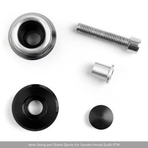 1 Pair 8mm Moto CNC Swingarm Swing Arm Spools Spool Sliders For Suzuki Honda Silver