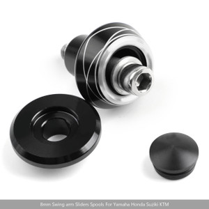 1 Pair 8mm Moto CNC Swingarm Swing Arm Spools Spool Sliders For Suzuki Honda Silver