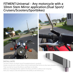 10mm M10 Handlebar Mount Mirror Riser Extender Adaptor Adapter Titanium
