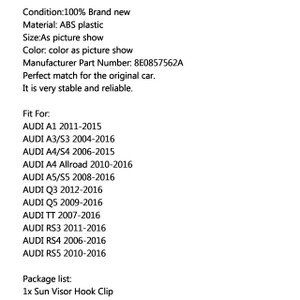 Sun Visor Hook Clip Bracket Replacement For Audi A3 A4L A5 Q3, Grey 8E0857562A