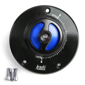 CNC Keyless Fuel Gas Tank Cap For Kawasaki ZX-6R ER-6F/6N Ninja 600 650 Blue