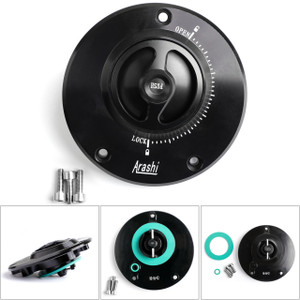 CNC Keyless Fuel Gas Tank Cap For Kawasaki GTR 1400 2010+ Ninja 1000 ZX-10R 2008+ Black