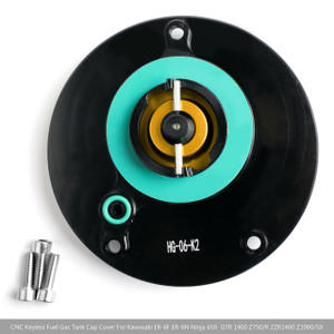 CNC Keyless Fuel Gas Tank Cap For Kawasaki Z750 Z750R 07-16 Z800 13-16 Z1000 Z1000SX 10+ Gold