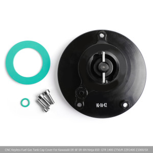 CNC Keyless Fuel Gas Tank Cap For Kawasaki Z750 Z750R 07-16 Z800 13-16 Z1000 Z1000SX 10+ Black