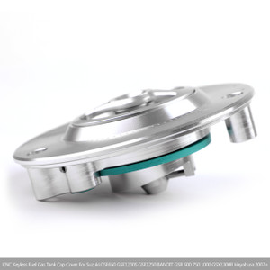 CNC Keyless Fuel Gas Tank Cap For Suzuki GSX 650 F 08-10 GSX1250F 09+ GSX1300R 07+ Silver