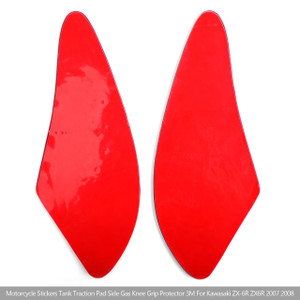 Tank Traction Pad Side Gas Knee Grip Protector For Kawasaki ZX-6R 07-08 Red