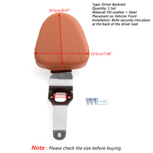 1x Driver Backrest Support For Indian Scout 2015-2018 Scout Sixty 2016-2018