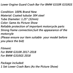 Lower Bumper Engine Guard Crash Bars For BMW G310R G310GS 2017-2018 Silver