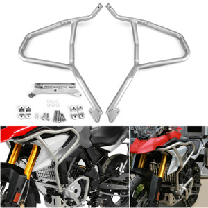 Engine Guard Crash Bar Upper + Lower Kit For BMW G310R 17-18 G310GS 2018 Silver
