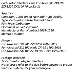 Carburetor Intake Manifold Boot For Kawasaki ZX1200 ZZR1200 2002-2005