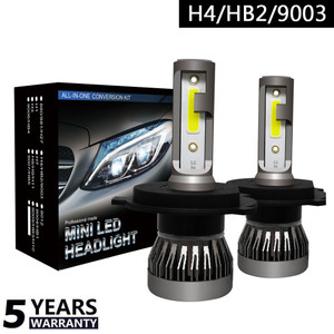 2PCS H4/HB2/9003 MINI1 LED Headlight 36W 8000LM COB Bulbs Kit High/Lo Beam 6000K