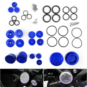 Upper Frame Plugs Caps Covers Set Aluminum For BMW R1200GS ADV LC 13-19 blue