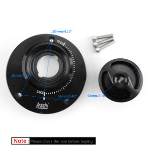 Fuel Filler Cover Gas Tank Cap For Yamaha YZF R1 R1M 04-17 YZF R6 03-16 Black